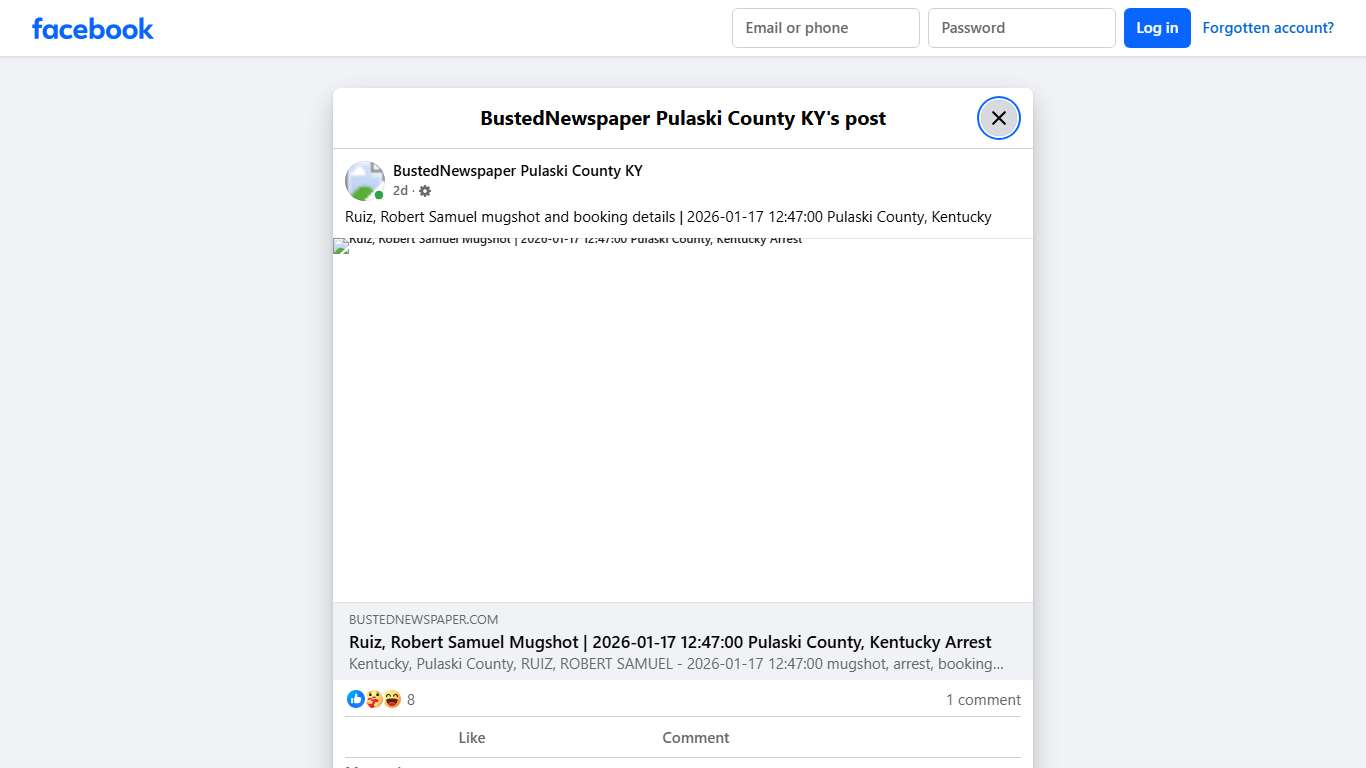 Ruiz, Robert Samuel... - BustedNewspaper Pulaski County KY | Facebook
